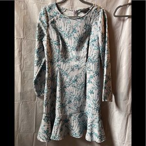 Banana Republic Floral Turquoise Flounce Dress